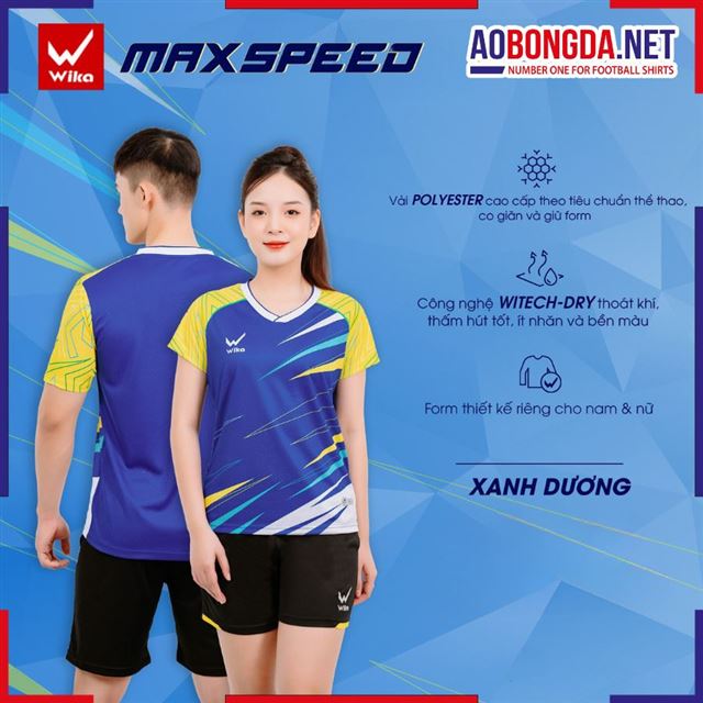 Áo Cầu Lông Wika MaxSpeed Xanh Dương