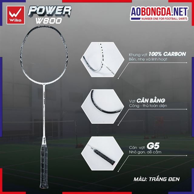 Vợt POWER W800 Trắng Đen