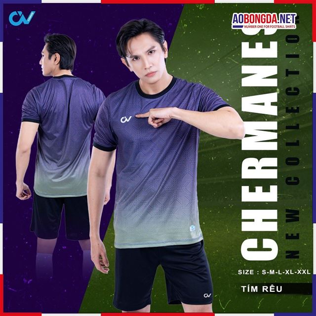 Áo Bóng Đá Không Logo CV Chermanes Tím Rêu
