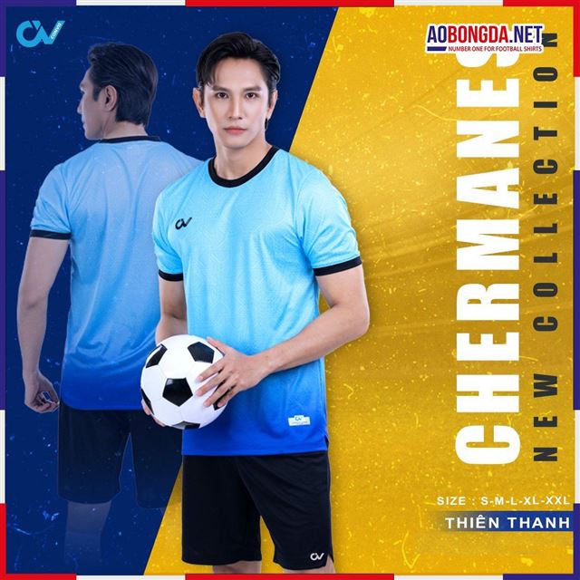 Áo Bóng Đá Không Logo CV Chermanes Thiên Thanh