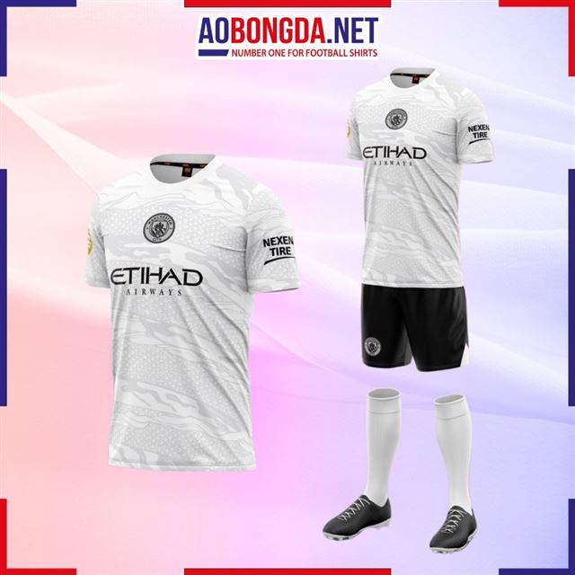 Áo Bóng Đá CLB Manchester City Trắng Xám 2023-2024 
