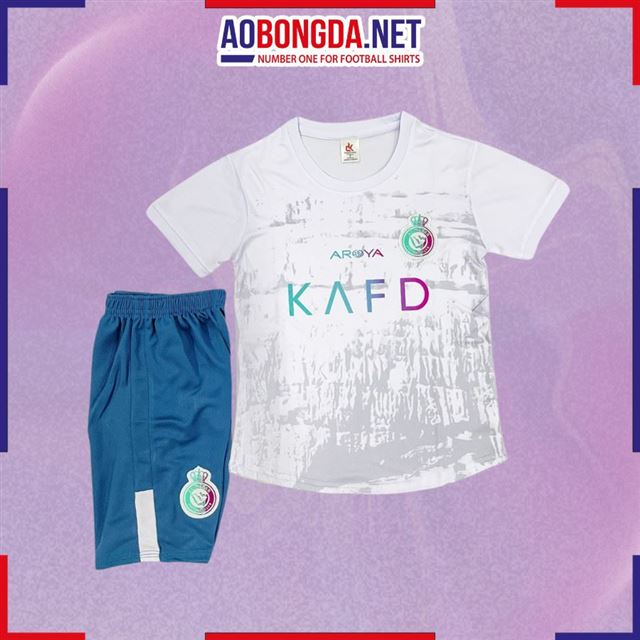 Bộ Quần Áo Bóng Đá Trẻ Em CLB Al Nassr Trắng 2023-2024