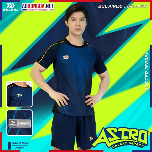 Áo Bóng Đá Không Logo Bulbal Astro Xanh Đen
