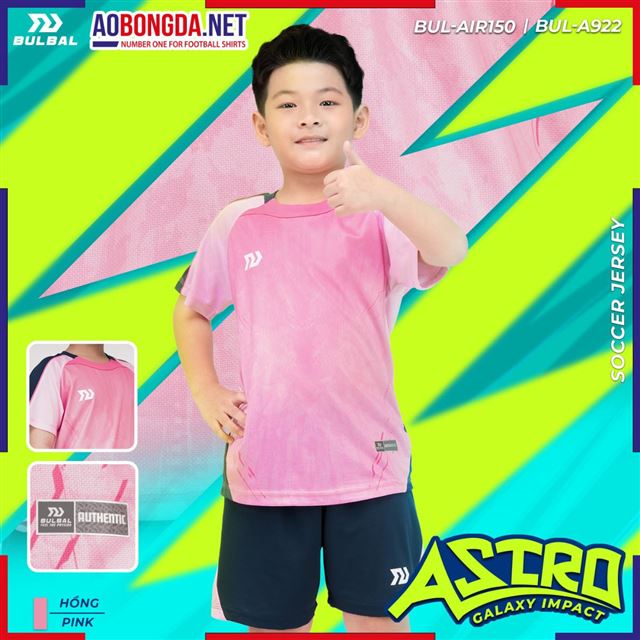 Áo Bóng Đá Trẻ Em Không Logo Bulbal Astro Hồng