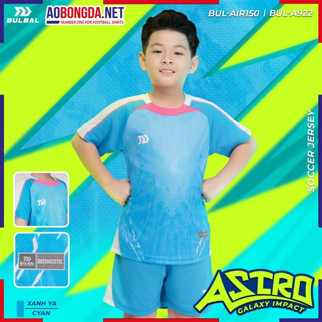 Áo Bóng Đá Trẻ Em Không Logo Bulbal Astro Xanh Ya