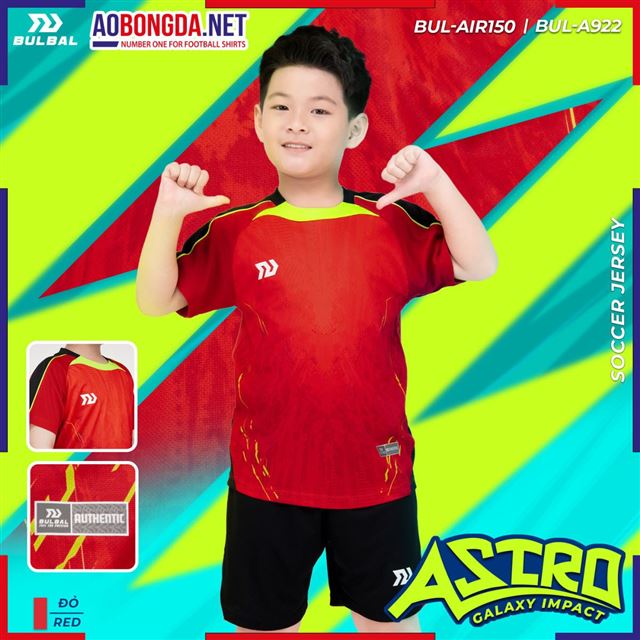 Áo Bóng Đá Trẻ Em Không Logo Bulbal Astro Đỏ