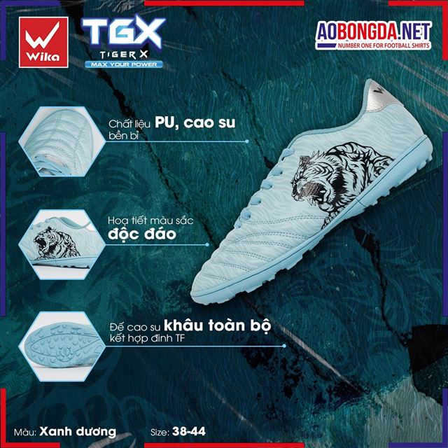 Giày Bóng Đá Wika TGX Xanh Dương