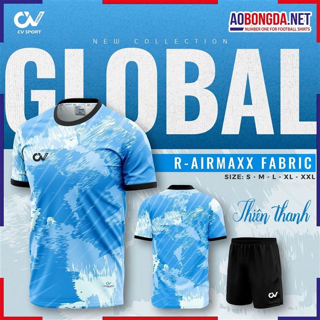 Áo Bóng Đá Không Logo CV Global Thiên Thanh