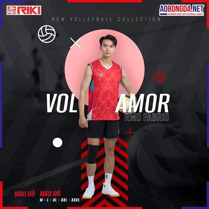 Áo Bóng Chuyền Riki Vol Amor Đỏ Nam