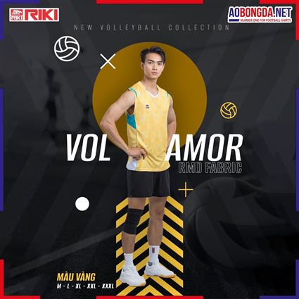 Áo Bóng Chuyền Riki Vol Amor Vàng Nam