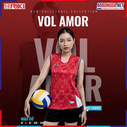 Áo Bóng Chuyền Riki Vol Amor Đỏ Nữ