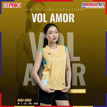 Áo Bóng Chuyền Riki Vol Amor Vàng Nữ