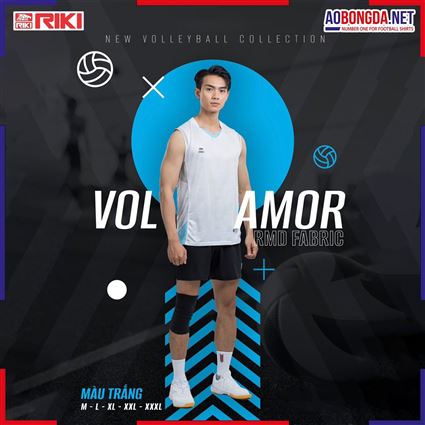 Áo Bóng Chuyền Riki Vol Amor Trắng Nam