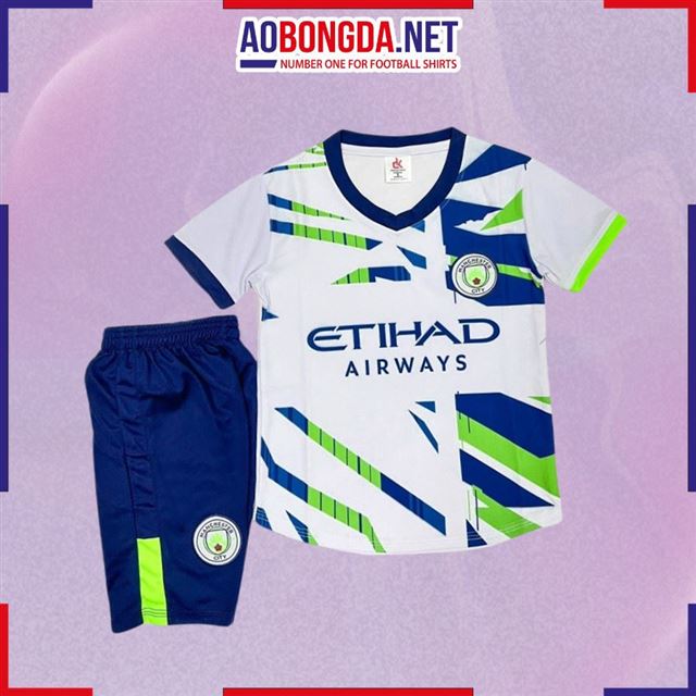 Áo Bóng Đá Câu Lạc Bộ Man City Trắng Chuối Trẻ Em 2023-2024