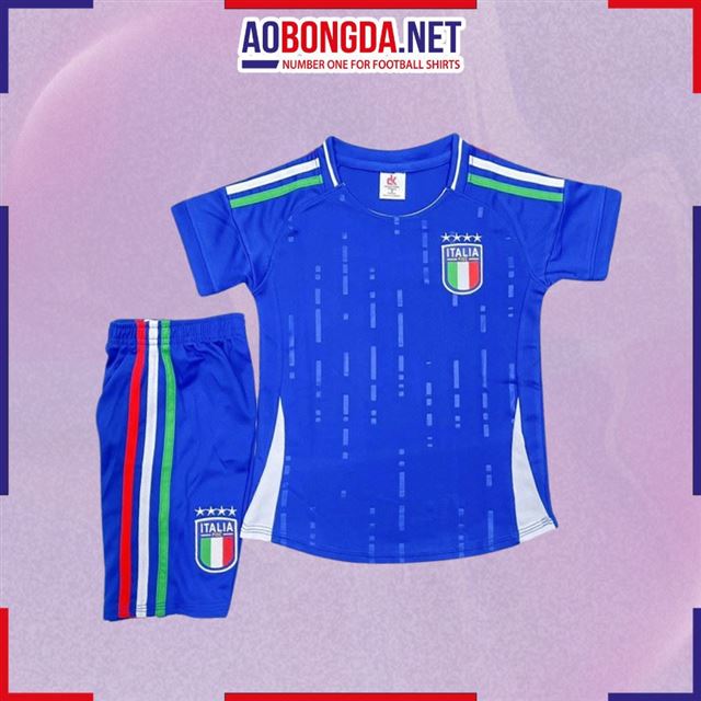 Áo Bóng Đá Đội Tuyển Ý Xanh Dương Trẻ Em 2024