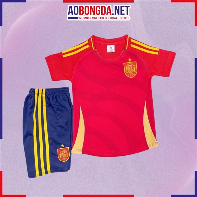 Áo Bóng Đá Đội Tuyển Tây Ban Nha Đỏ Trẻ Em 2024