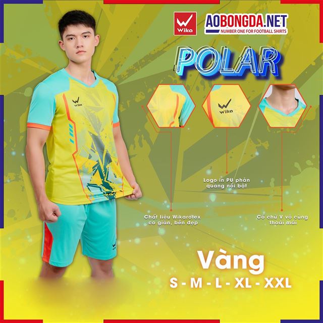  Áo Bóng Đá Không Logo Wika Polar Vàng
