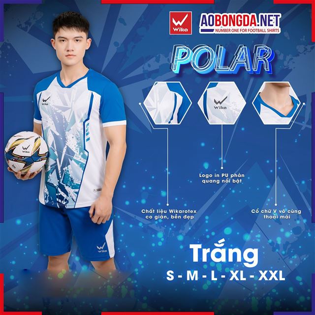 Áo Bóng Đá Không Logo Wika Polar Trắng