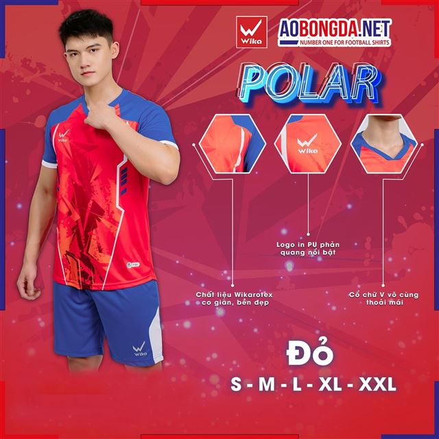 Áo Bóng Đá Không Logo Wika Polar Đỏ