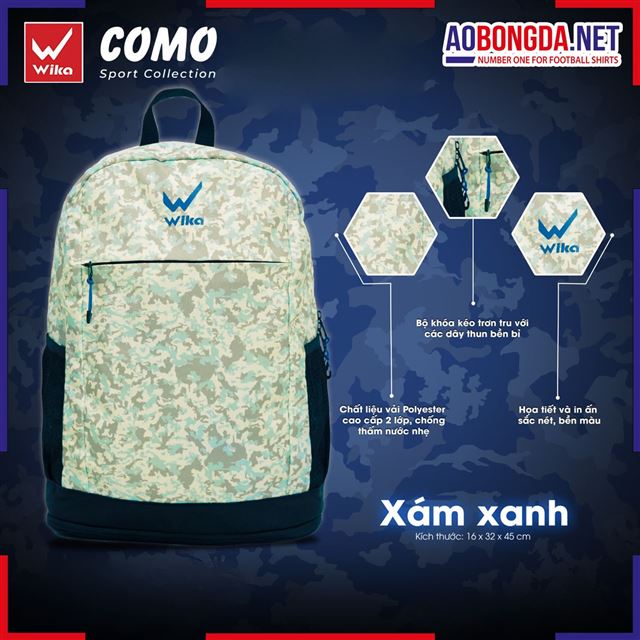 Balo Wika Como Xám Xanh