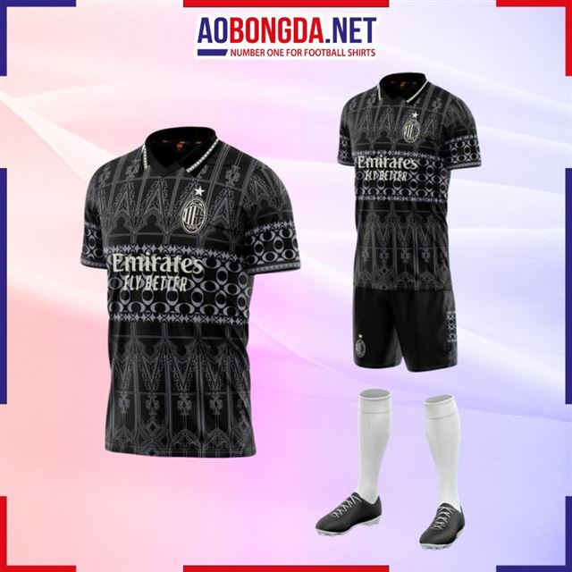 Áo Bóng Đá Câu Lạc Bộ AC Milan Đen 2023-2024