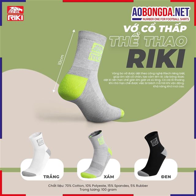 Tất Thể Thao Basic Cổ Ngắn Riki