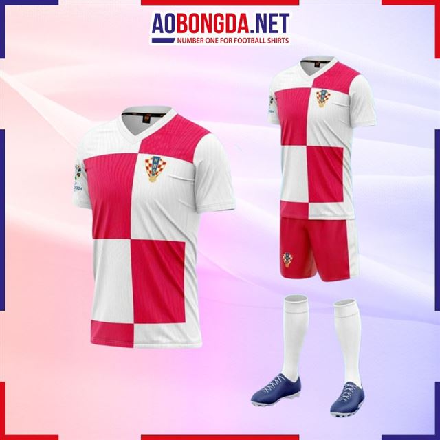 Áo Bóng Đá Đội Tuyển Croatia Euro Đỏ Trắng 2024-2025