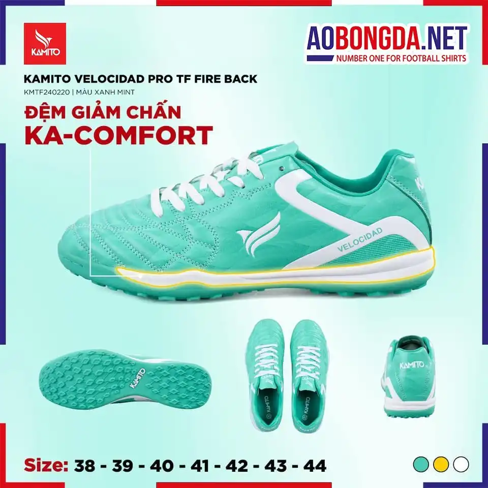 Giày Bóng Đá Kamito Velocidad PRO TF Fire Back Xanh Mint
