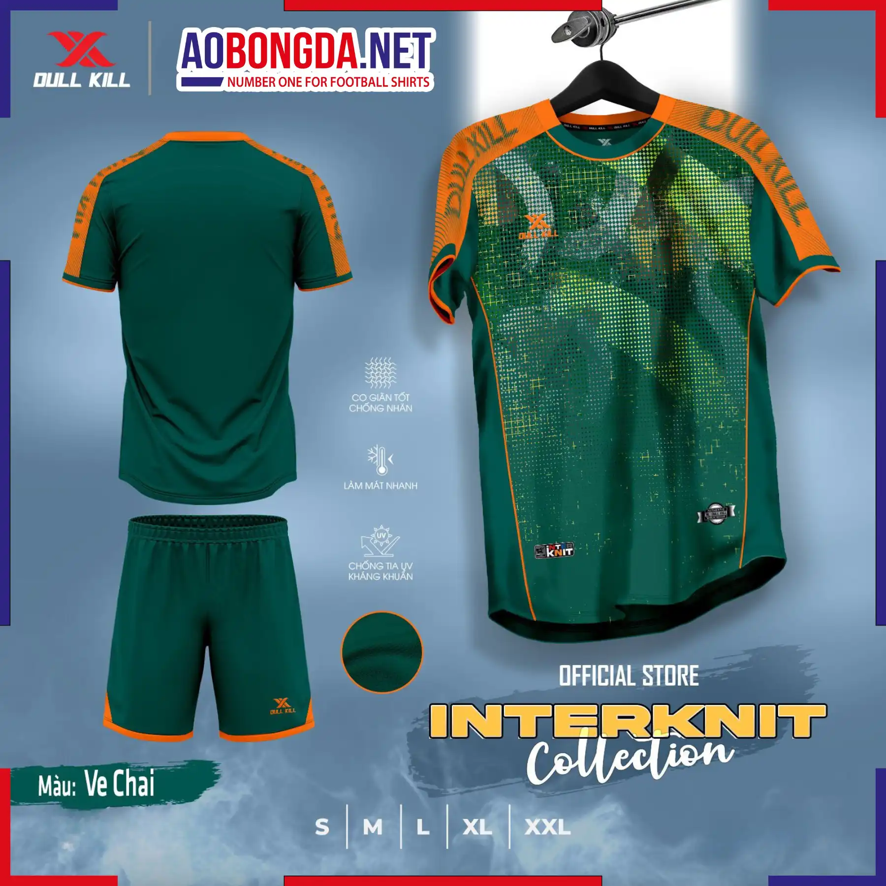 Áo Bóng Đá Không Logo Dullkill Interknit Màu Ve Chai