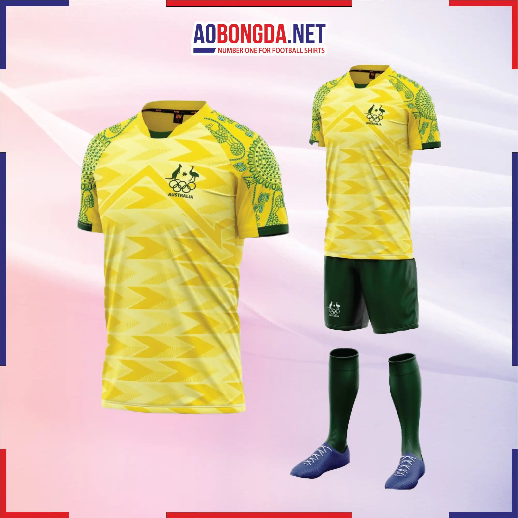Áo Bóng Đá Đội Tuyển Australia Vàng Xanh 2024-2025