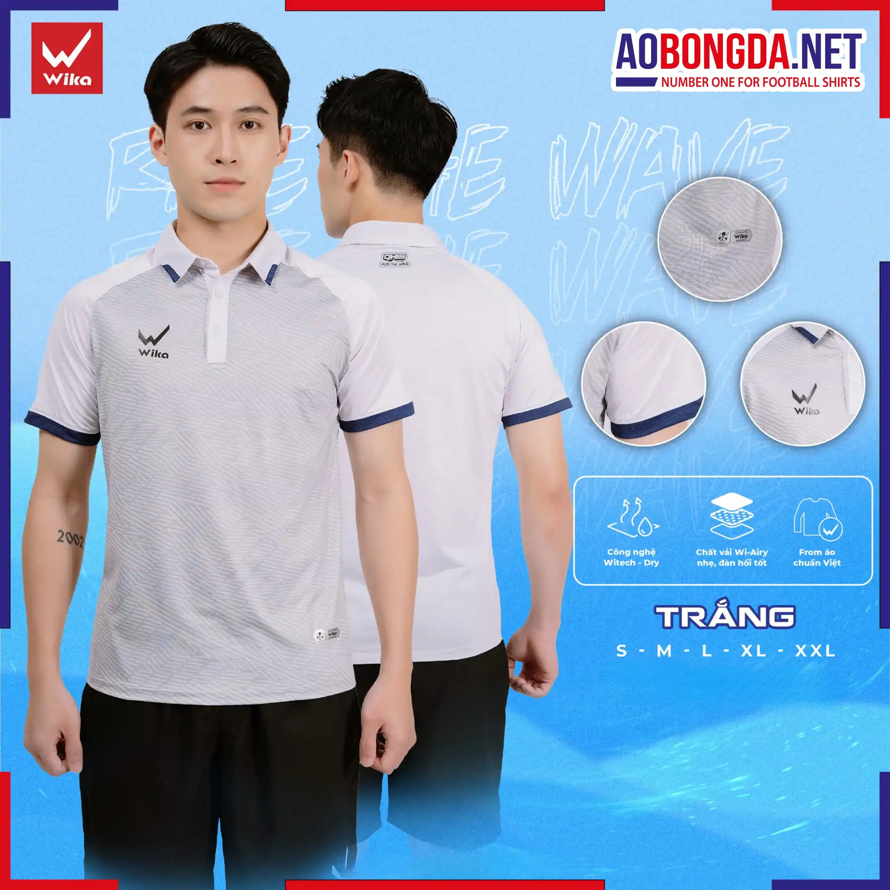 Áo Polo Wika QH19 Z-Vol Màu Trắng