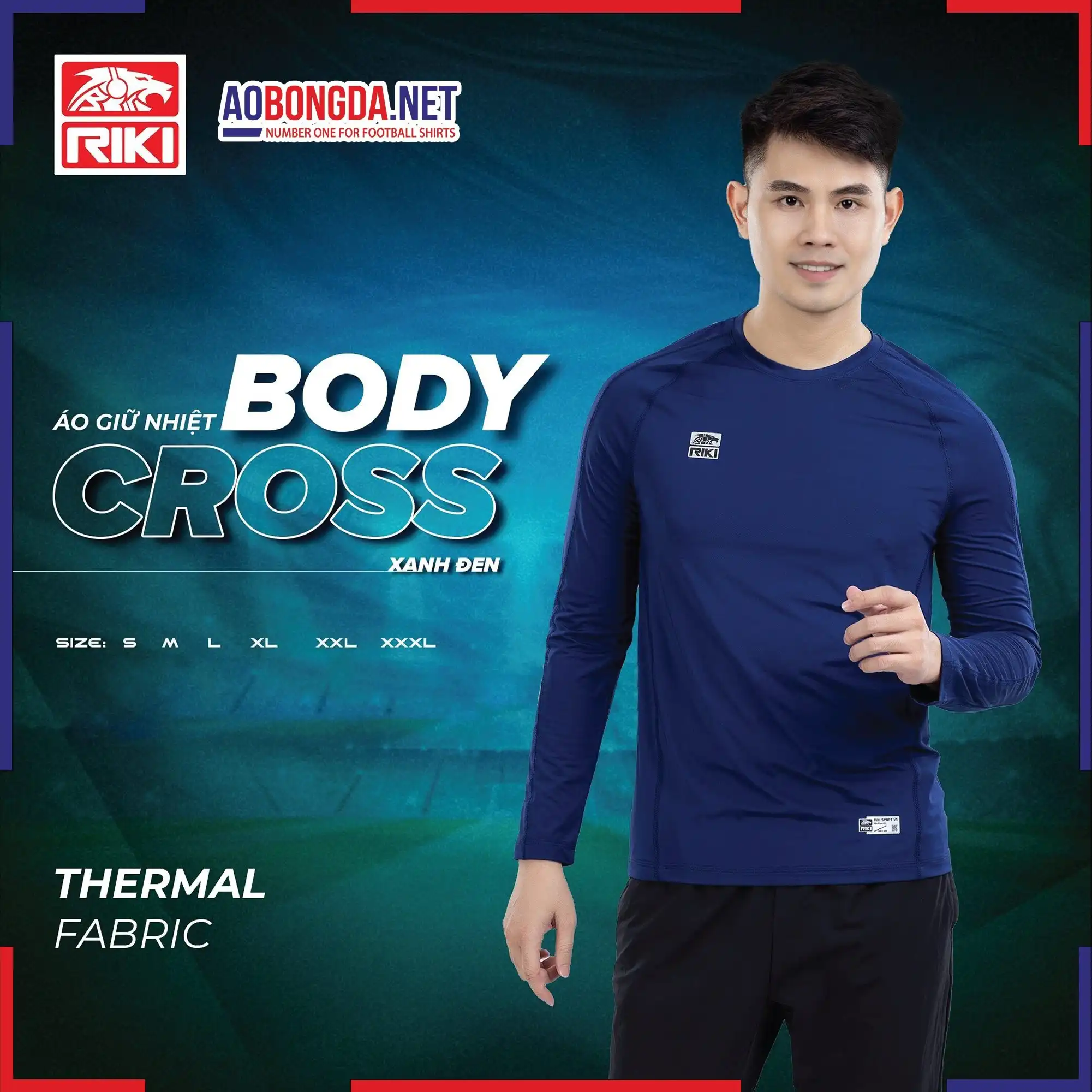Áo Body Riki Cross Xanh Đen