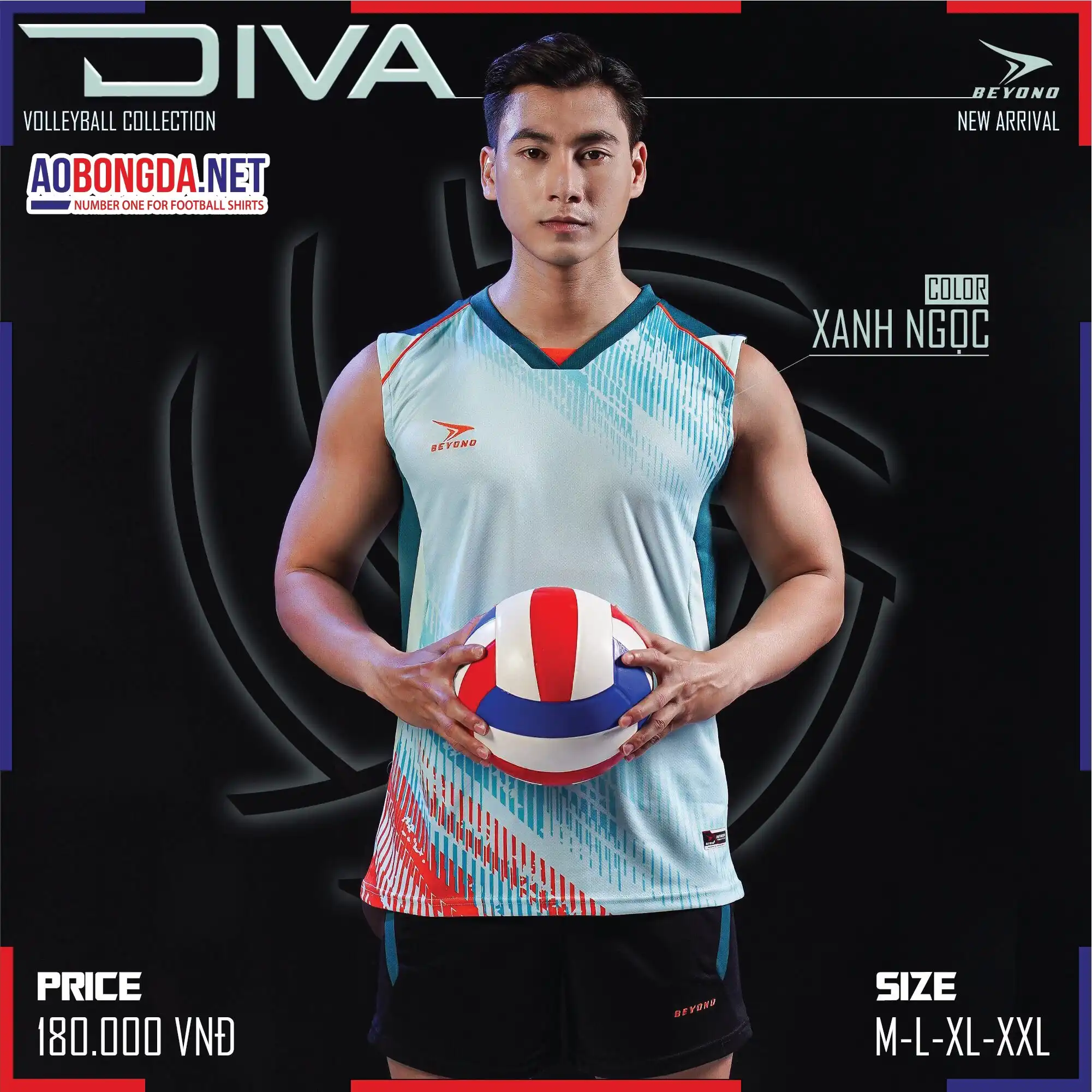 Áo Bóng Chuyền Beyono Diva Xanh Ngọc