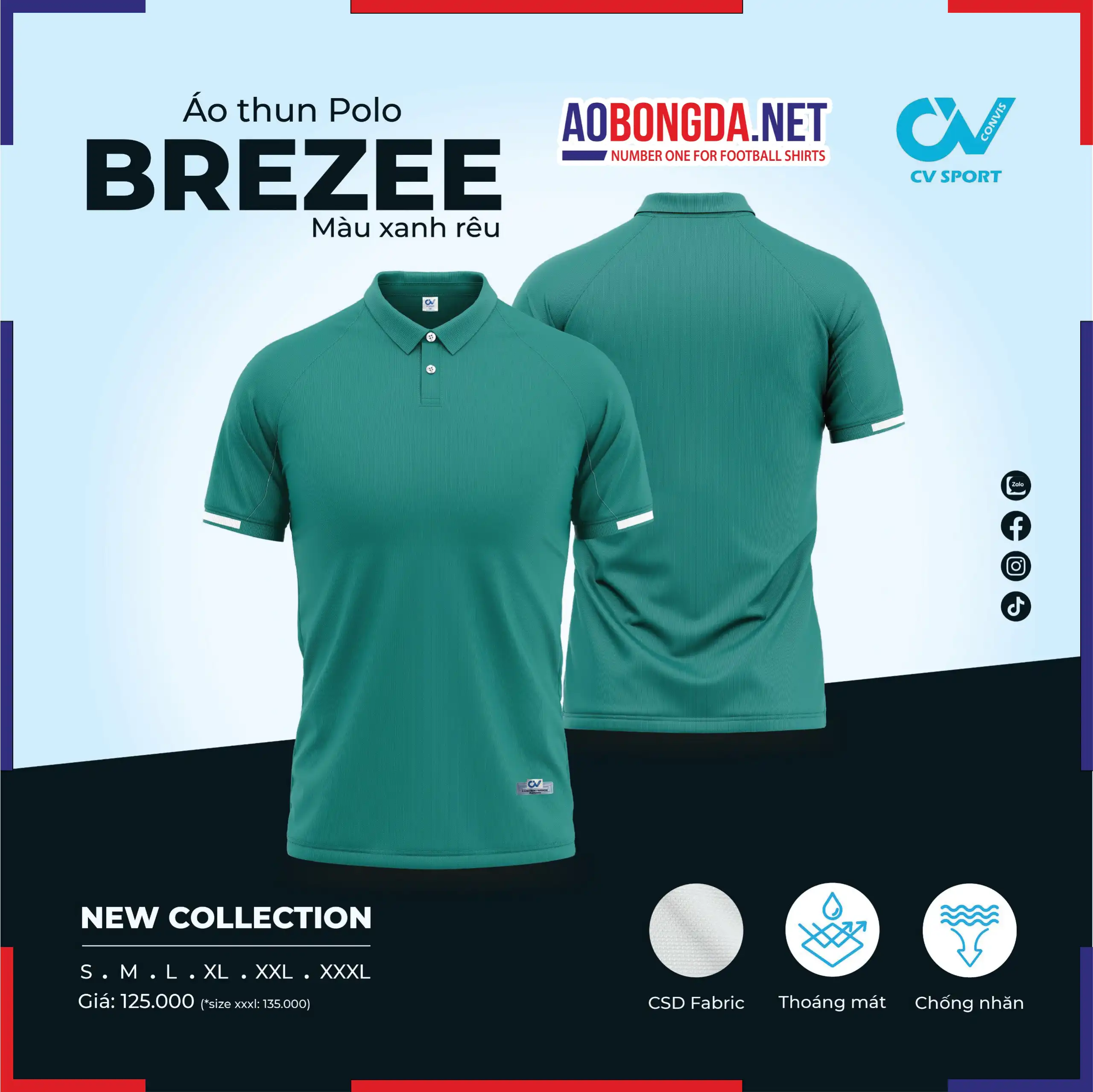 Áo Polo CV Breeze Rêu