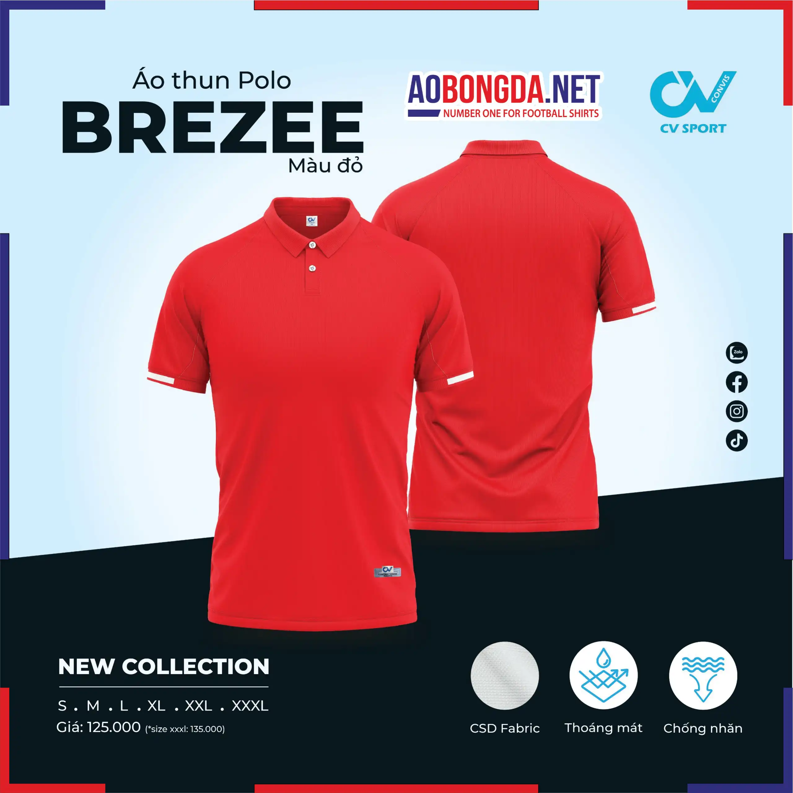 Áo Polo CV Breeze Đỏ