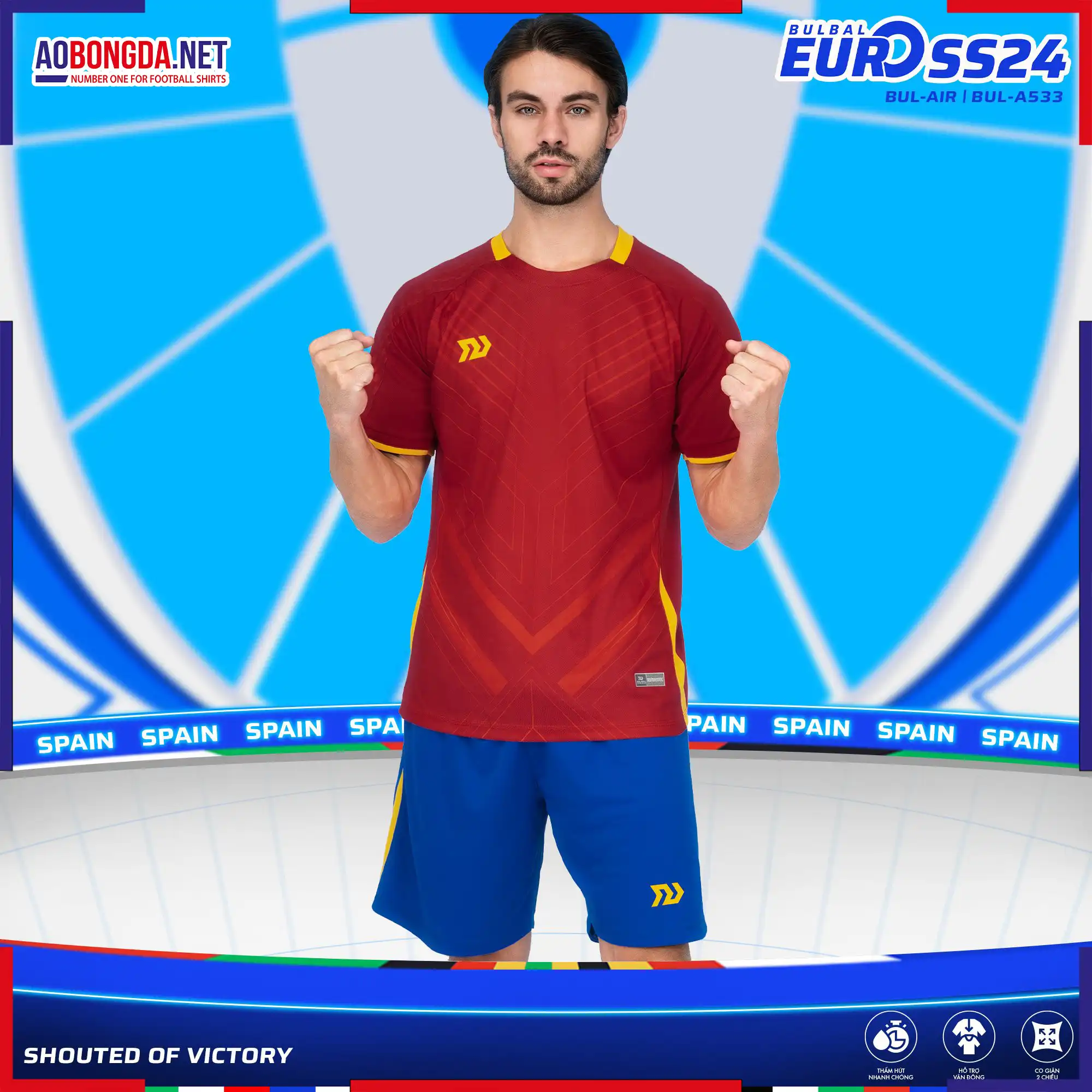 Áo Bóng Đá Không Logo Bulbal Tây Ban Nha Đỏ 2024