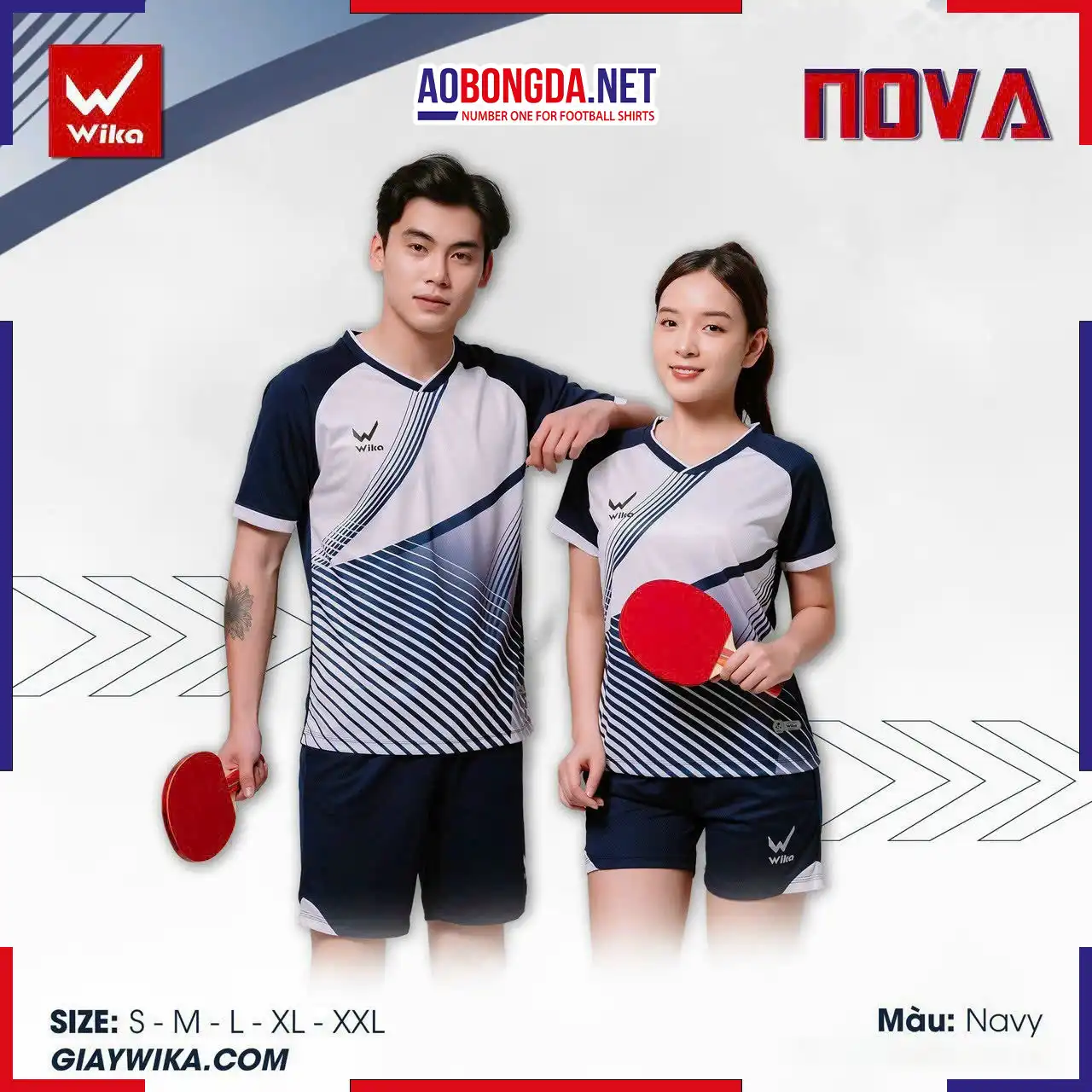 Áo Cầu Lông Wika Nova Màu Xanh Navy