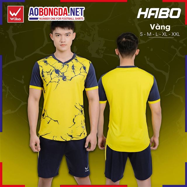 Áo Bóng Đá Không Logo Wika Habo Màu Vàng