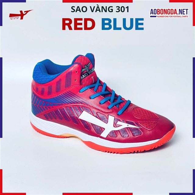 Giày Bóng Chuyền Sao Vàng 301 Đỏ Xanh 