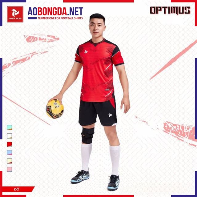 Áo Bóng Đá Không Logo Justplay Optimus Màu Đỏ