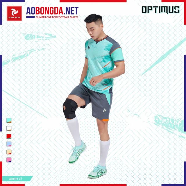 Áo Bóng Đá Không Logo Justplay Optimus Màu Xanh Lý