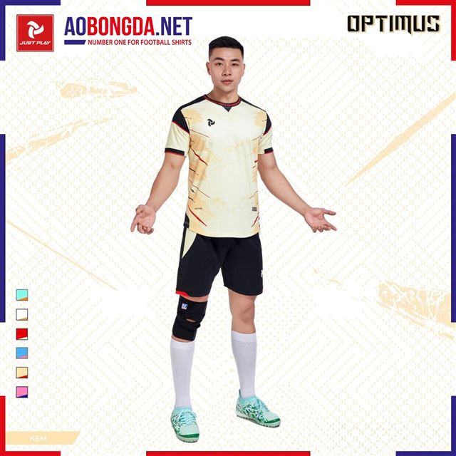 Áo Bóng Đá Không Logo Justplay Optimus Màu Kem