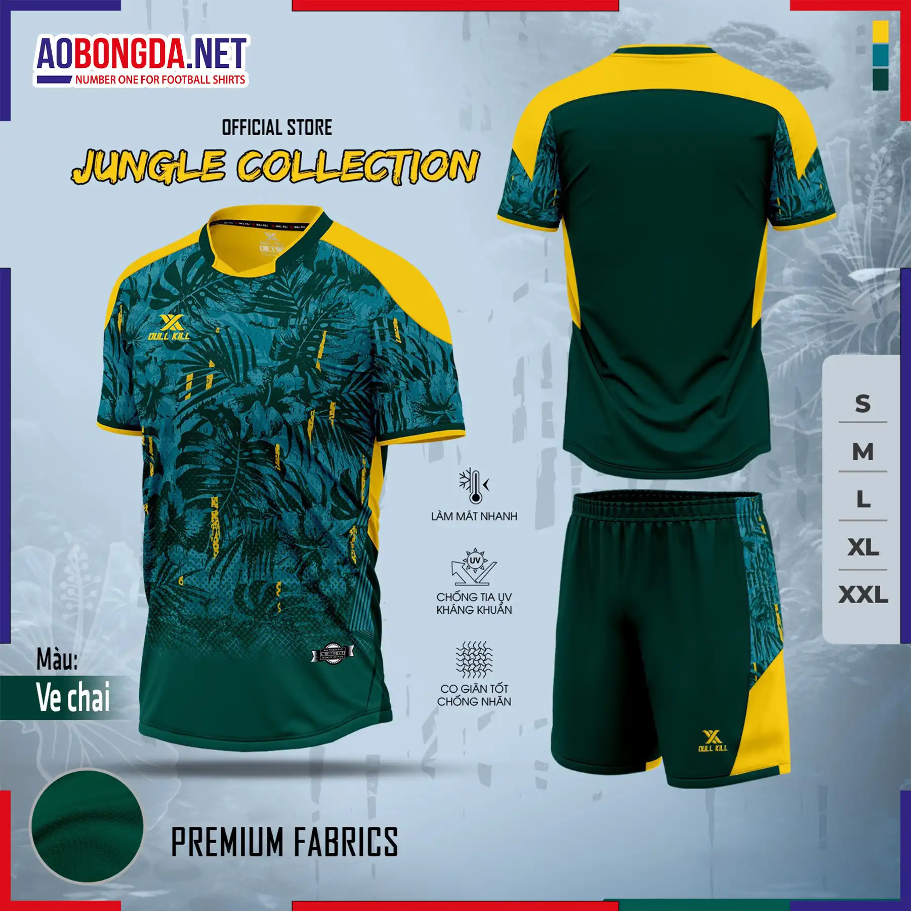 Áo Bóng Đá Không Logo Dullkill Jungle Ve Chai