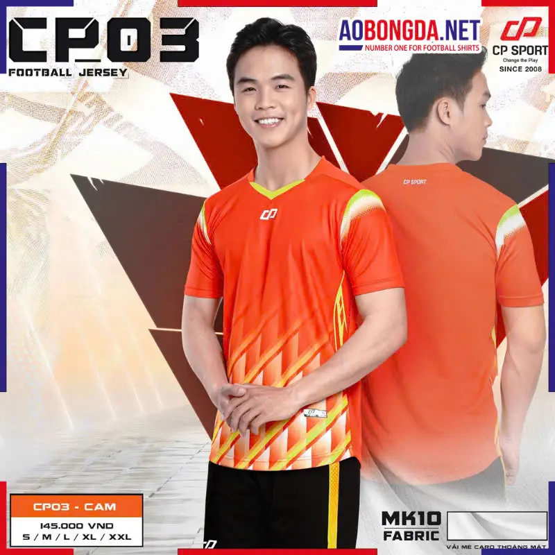 Áo Bóng Đá Không Logo CP CP03 Cam