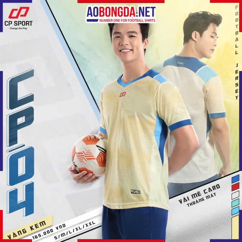 Áo Bóng Đá Không Logo CP CP04 Kem