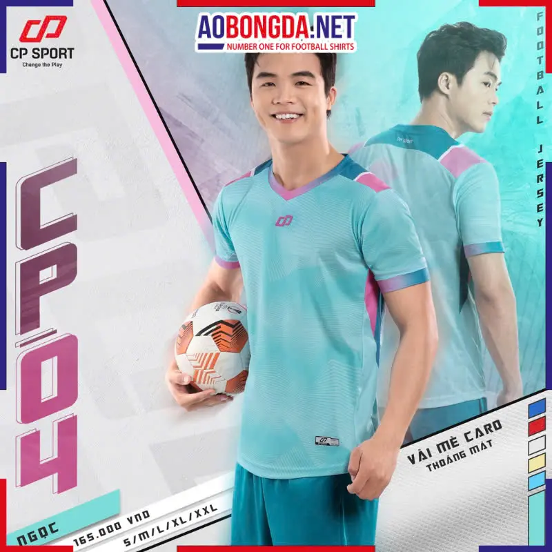 Áo Bóng Đá Không Logo CP CP04 Xanh Ngọc