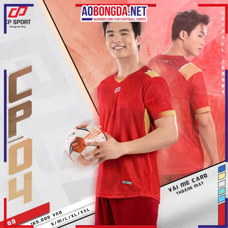 Áo Bóng Đá Không Logo CP CP04 Đỏ