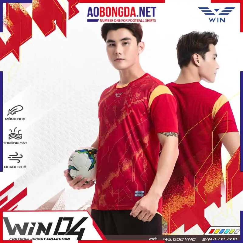 Áo Bóng Đá Không Logo CP Win 04 Đỏ