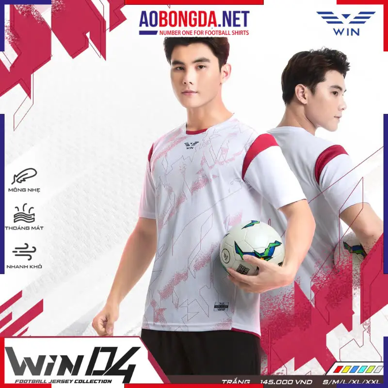 Áo Bóng Đá Không Logo CP Win 04 Trắng