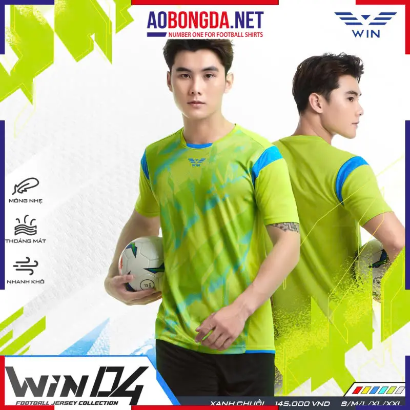 Áo Bóng Đá Không Logo CP Win 04 Xanh Chuối